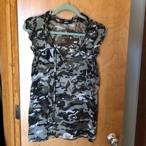 3/$30 Sheer camouflage blouse.